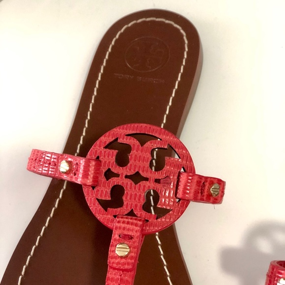tory burch red mini miller sandals